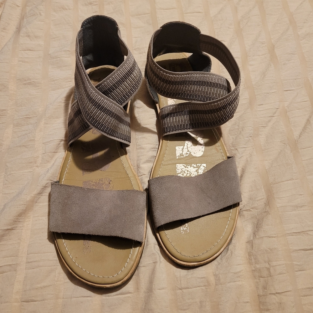 Sorel Ella ll Womens Slip On Sandal Suede Shoes Size 11 - Picture 4 of 10